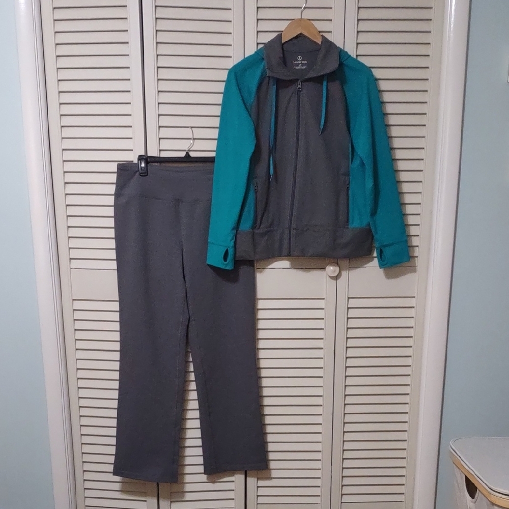Lands' End Active Pants Size M And Track Jacket Size L Petite